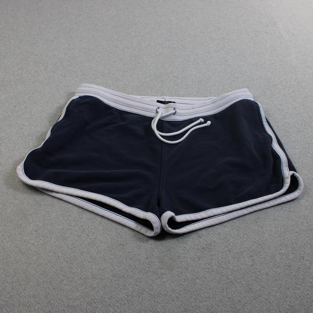 J Crew Shorts Women XL Blue French Terry Sweat Drawstring Gym Beach Pool READ